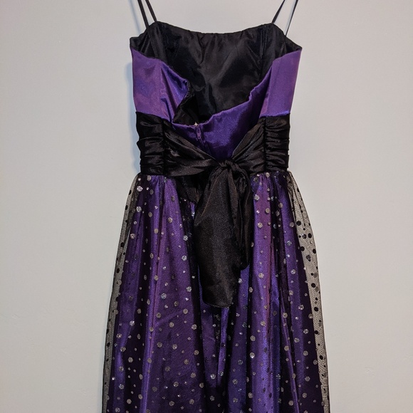 Juno Dress - Black & Purple Cocktail - Picture 3 of 5